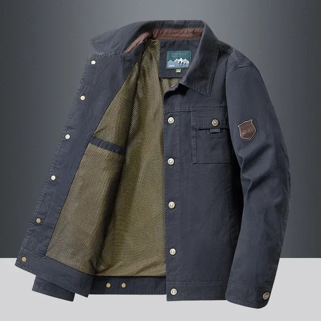 Jaqueta Casual Drauffen DF224 masculina, com algodão leve, design contemporâneo, caimento confortável, perfeita para visuais casuais e modernos.