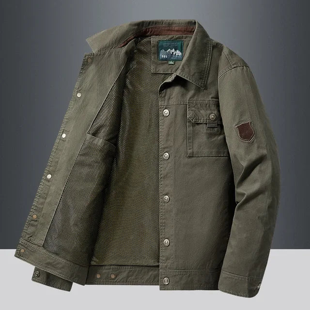 Jaqueta Casual Drauffen DF224 masculina, com algodão leve, design contemporâneo, caimento confortável, perfeita para visuais casuais e modernos.